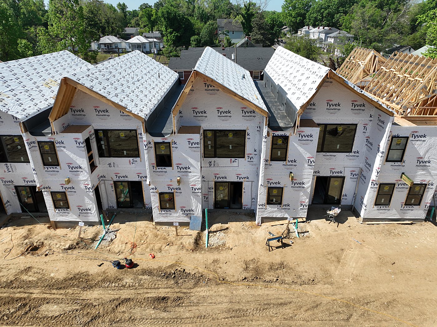 Chestnut Flats construction, dried in